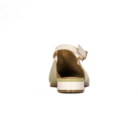 Maciejka Women's sandals, pointed, natural leather green