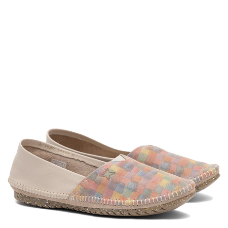 Maciejka Leather Slip-On Shoes Pastel Mosaic Beige 1930W-56/00-0
