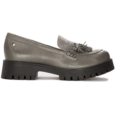 Maciejka Leather Loafers on Stable Platform Grey 5497S-35/00-5
