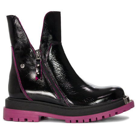 Maciejka Black+Fuchsia Boots 05747-15/00-7