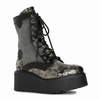 Maciejka Women's Leather Ankle Boots on a Platform Gray