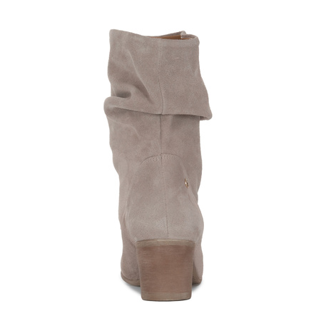 Maciejka Suede Ankle Boots Slouchy Block Heel Light Beige 07262-22/00-6