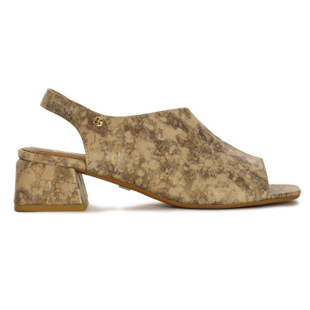 Maciejka Women's Leather Sandals Beige Gold