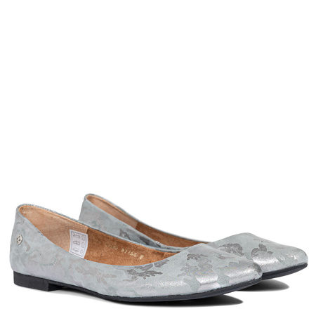 Maciejka Women’s Suede Leather Ballet Flats Flat Heel 1 cm Grey 4100W-05/00-8