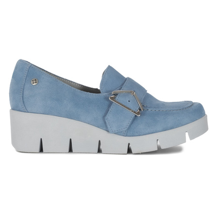 Maciejka Women's Leather Platform Shoes Blue