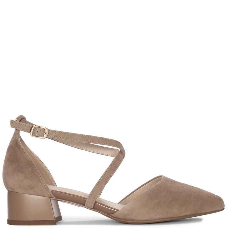 Maciejka Classic Suede Pumps With Straps Beige K6807-04/00-1