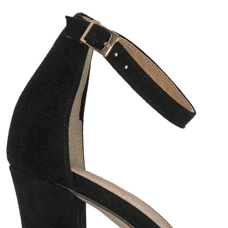 Maciejka Women's sandals in natural velor leather black