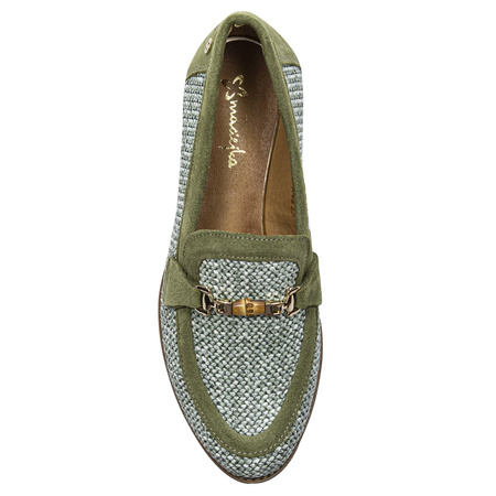 Maciejka Woman's Leather Green Flat Shoes
