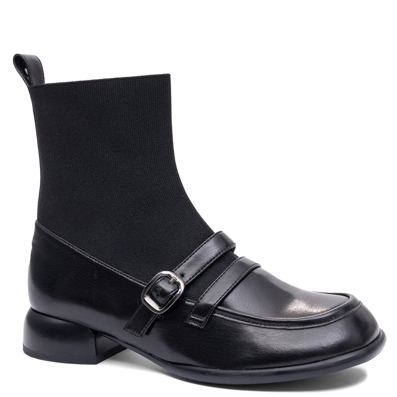 Maciejka Leather Sock Ankle Boots Black K7766-01/00-7
