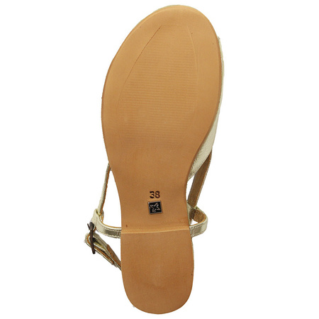 Maciejka Women's Flat Sandals Leather Gold