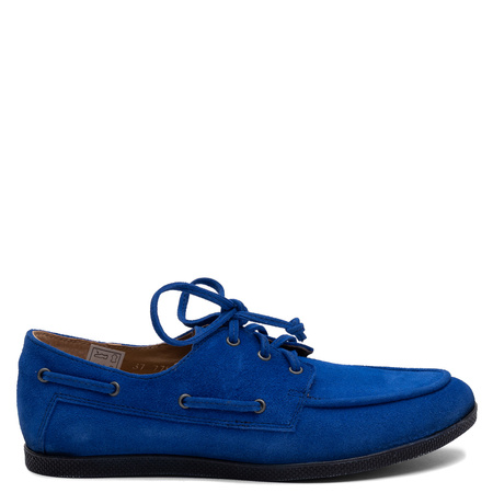 Maciejka Leather Shoes Suede Blue 07799-43/00-1