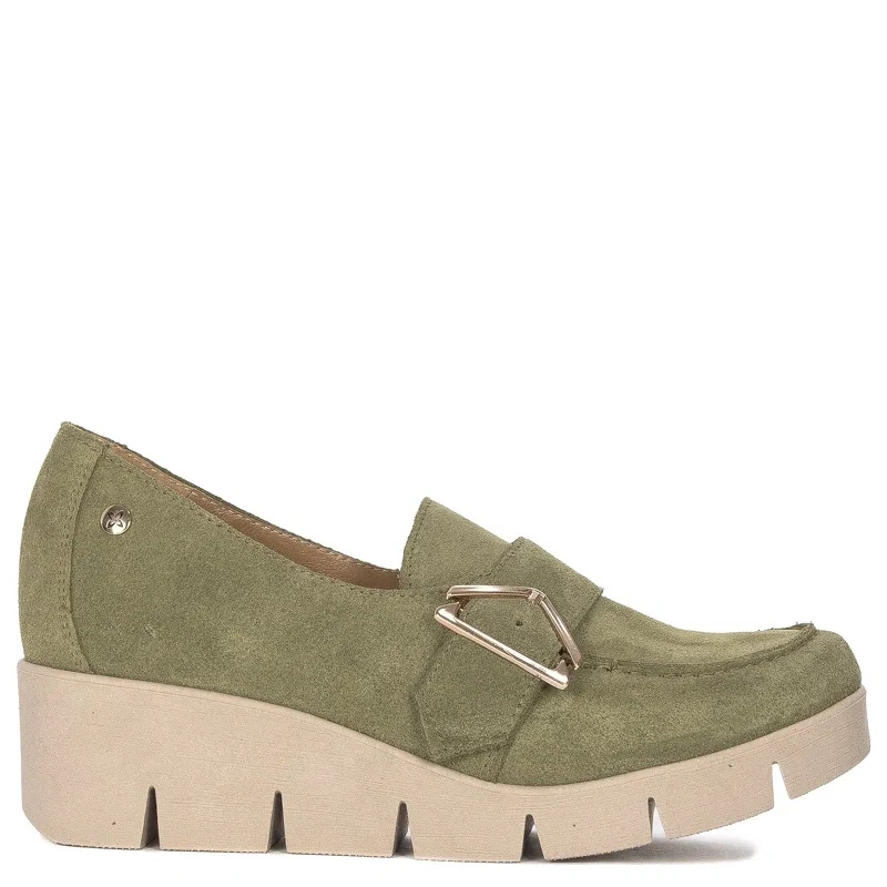 Maciejka Olive suede leather Low Shoes 05829-24/00-1