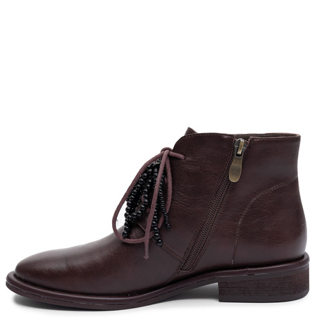 Maciejka Leather Platform Ankle Boots Brown K7787-23/00-7
