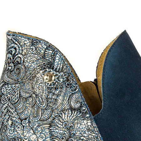 Maciejka Ankle Boots Asymmetric Low Heel Navy 04091-47/00-5