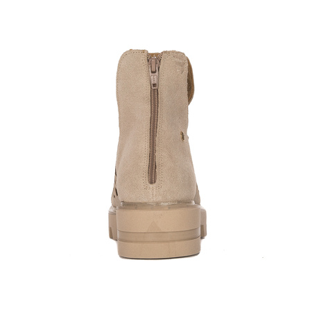 Maciejka Women's Beige openwork leather ankle boots