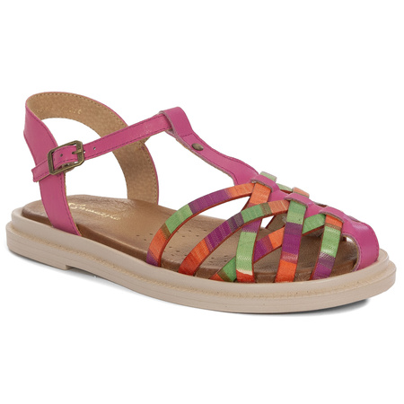 Maciejka Women's Leather Sandals Fuchsia