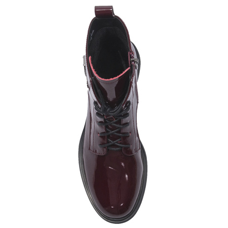 Maciejka Women’s Ankle Boots Patent Leather Lace-Up Burgundy N3131-23/00-8