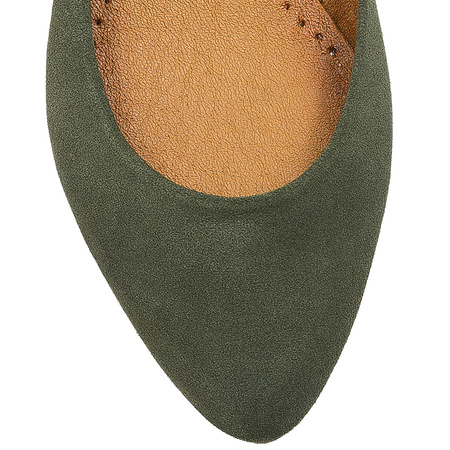 Maciejka Leather Ballet Flats Almond Toe Olive 04100-45/00-8