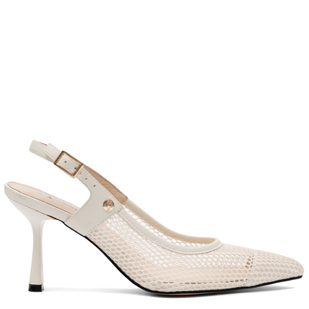 Maciejka Slingback Mesh Pointed-Toe Pumps Beige K7507-22/00-0