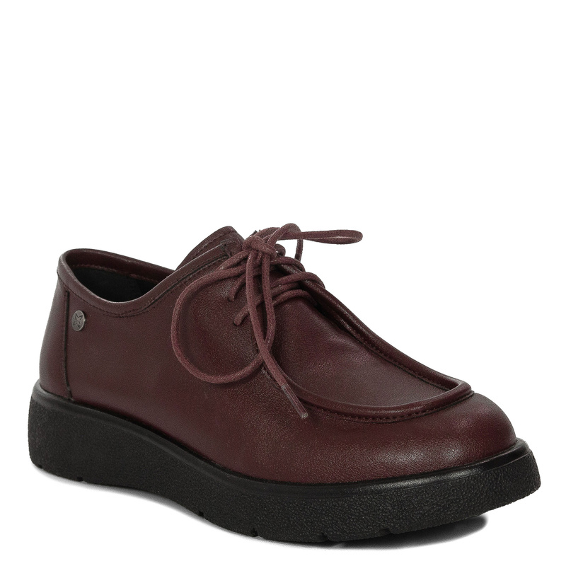 Maciejka Leather Lace-Up Low Shoes Platform Burgundy K7189-23/00-1