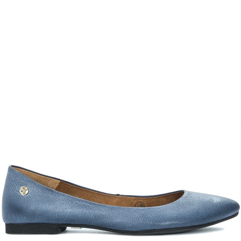 Maciejka Leather Ballet Flats Almond Toe Flat Navy-Jeans 04100-17/00-8