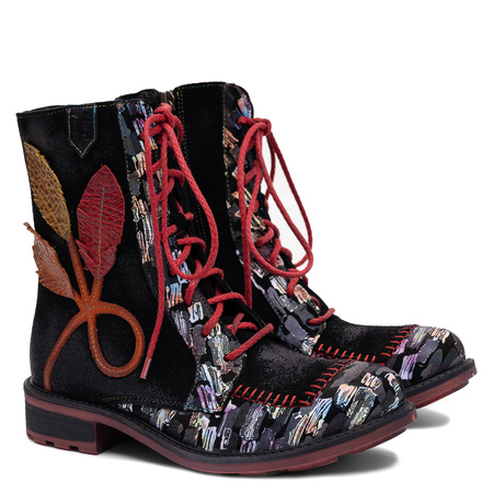 Maciejka Leather Insulated Multicolour Women’s Ankle Boots 07608-39/00-8