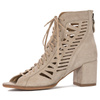 Maciejka Botki Ażurowe Sznurowane Beżowe 04040-04/00-5