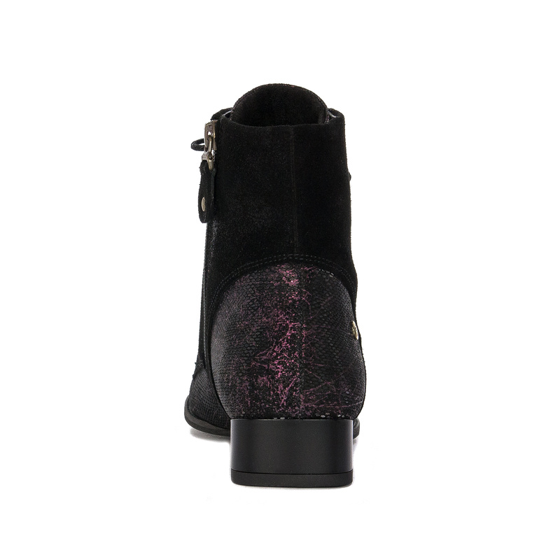 Maciejka Black and Burgundy Leather women's Boots 6193A-01/00-8