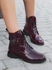 Maciejka Women’s Ankle Boots Patent Leather Lace-Up Burgundy N3131-23/00-8