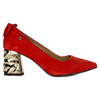 Maciejka Pumps Velour Gold-Faceted Block Heel Red 5334S-08/00-1