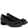 Maciejka Leather Pumps Block Heel With Bow Black P7220-01/00-7