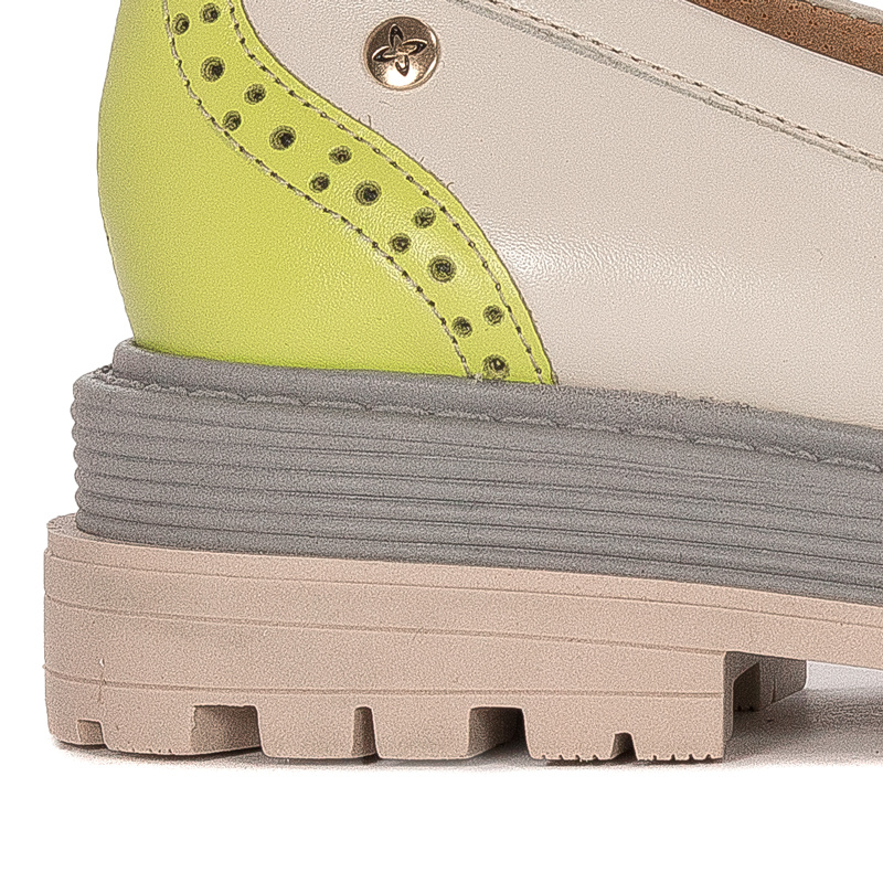Maciejka Women's Beige + Pistachio Flat Shoes