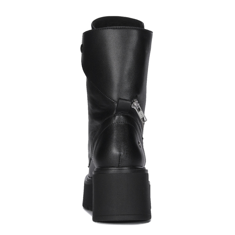 Maciejka Leather Platform Boots High Shaft Black 06676-01/00-8