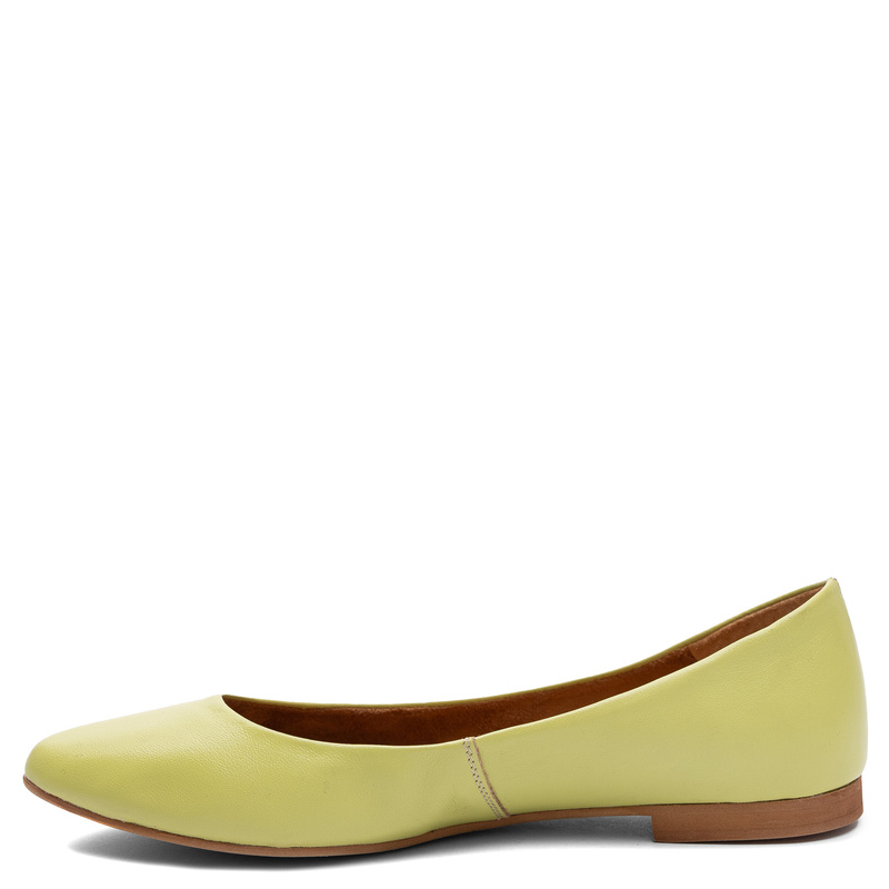 Maciejka Leather Almond Toe Comfortable Ballerinas Green 4100W-13/00-8