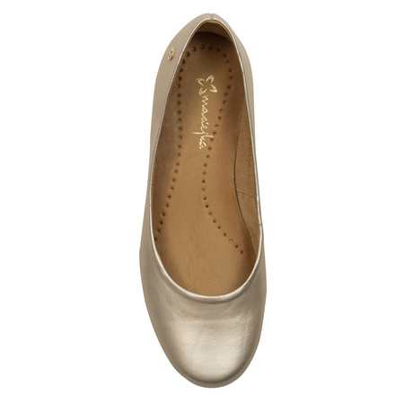 Maciejka leather Gold Ballerinas 00903-65/00-5