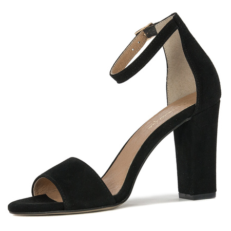 Maciejka Women's sandals in natural velor leather black