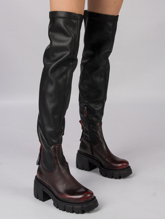 Maciejka black and red  Knee-High Women's Boots