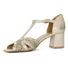 Maciejka Women's Heeled Leather Sandals Beige Gold