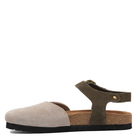 Maciejka Sandals Closed Toe Flat Sole Beige-Green H7365-04/00-0