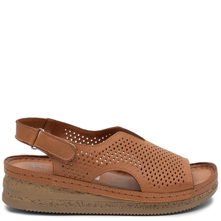 Maciejka Leather Openwork Wedge Sandals Ginger L4494-29/00-1