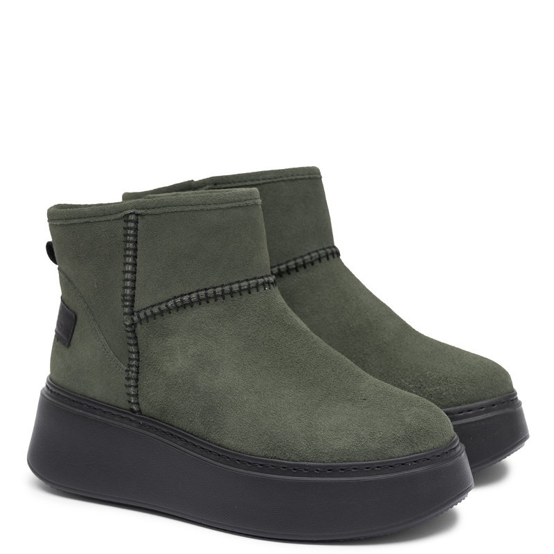 Maciejka Genuine Suede Women's Insulated Platform Ankle Boots Green 6257W-05/00-4