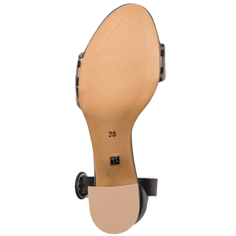 Maciejka Black + Gold Sandals 04141-46/00-5