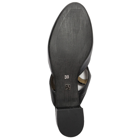 Maciejka Leather Black Pattented Women's Sandals 06487-01/00-1