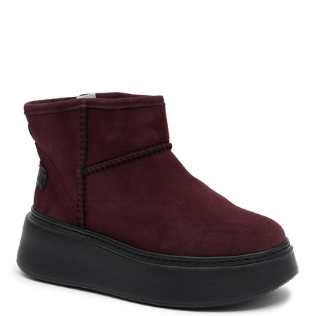 Maciejka Genuine Suede Women's Insulated Platform Ankle Boots Burgundy 6257W-04/00-4