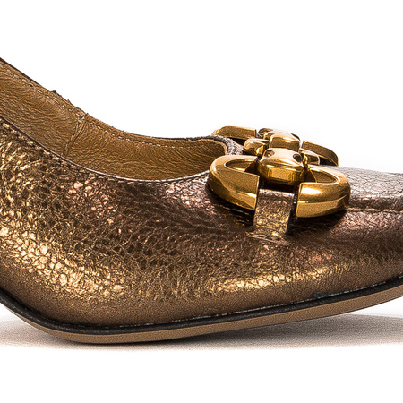 Women's Gold Leather Pumps 06244-02/00-1