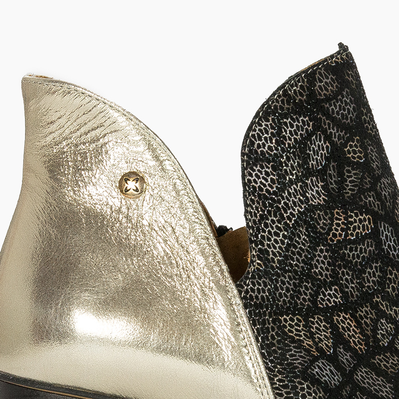 Maciejka Black + Gold velor Boots