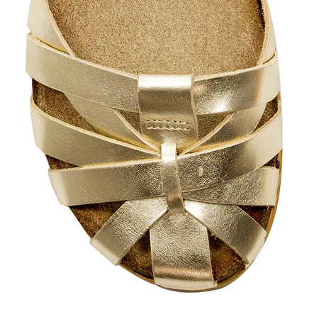 Maciejka Sandals Leather Closed-Toe Flat Gold 03074-25/00-0