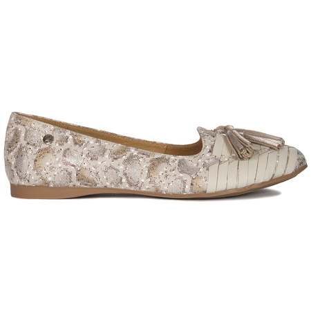 Maciejka Beige Gold Ballerinas 04016-25/00-5