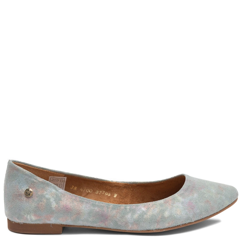 Maciejka Leather Ballet Flats Pastel Patterns Green 4100W-18/00-8