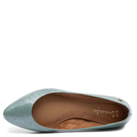 Maciejka Leather Ballerinas Almond Toe Green 4100W-16/00-8